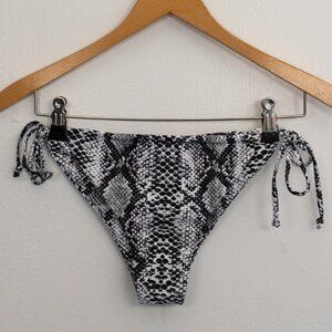 Zaful Snakeskin Tie-Side Bikini Bottom Size 6 US Swimwear Resort Beachwear